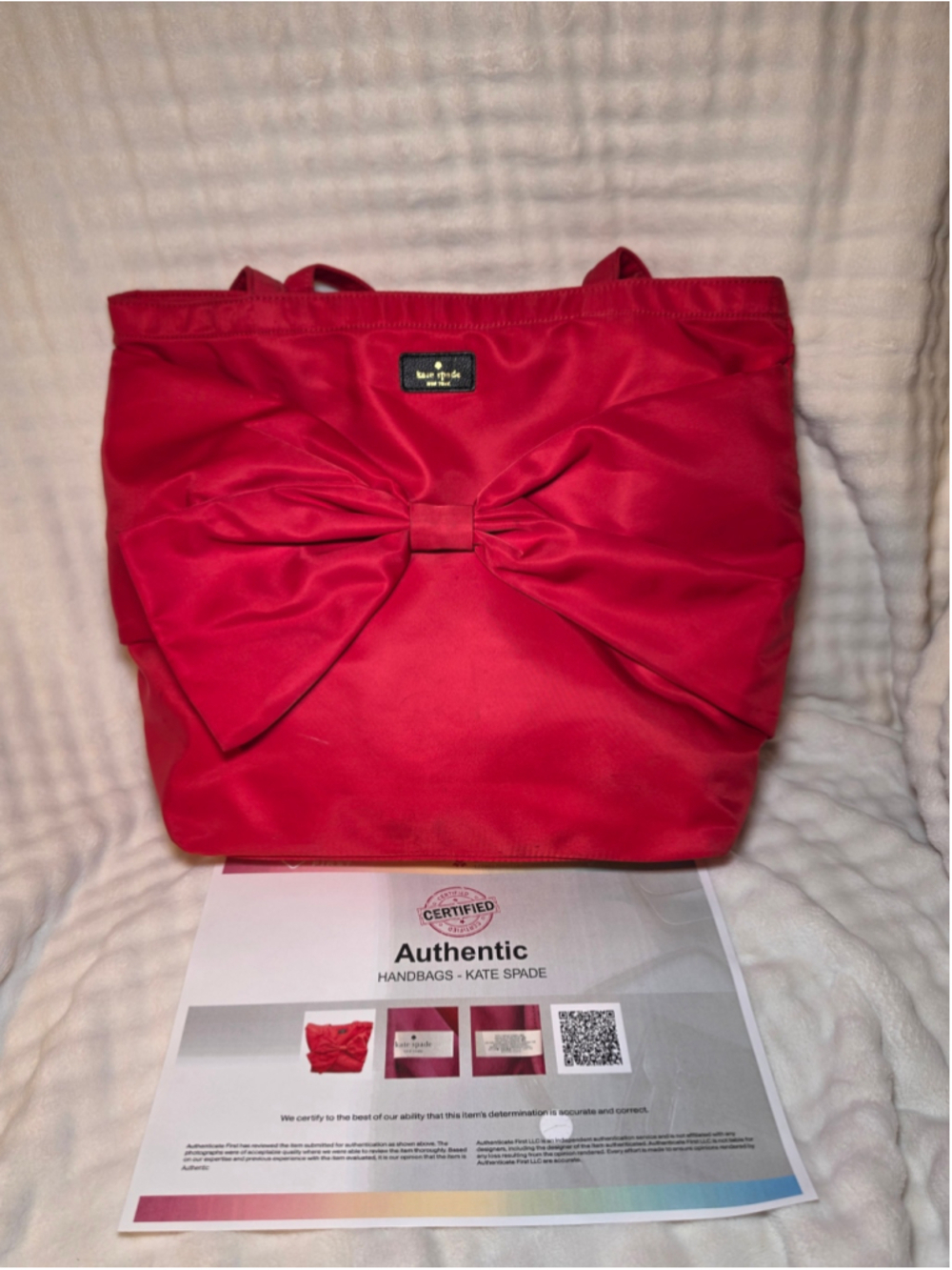 Kate Spade Red Bow Tote Bag - Picture 2 of 8
